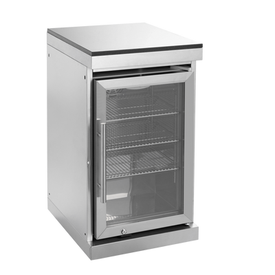 CheryLife 44-Inch 6-Burner 85000 BTU Deluxe Stainless Steel Gas Outdoor Kitchen Bar Barbecue Island Grill + Wine Cooler Compact Refrigerator + Rotisserie + Granite Countertops + Storage Cabinets & Drawers