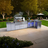 Cherylife 85-Inch 6-Burner 96,000 BTU Gas Grill Island – Outdoor Kitchen with Wine Cooler, Refrigerator, Rotisserie, Granite Countertops & Storage