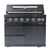 Cherylife SC2401A 85-Inch 85,000 BTU Natural Gas Grill Outdoor Kitchen Island – 6 Burner with Refrigerator, Wine Cooler, 32” Rotisserie, Granite Countertop & Sink