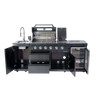 Cherylife S00006 NG 85-Inch 4-Burner 72,000 BTU Natural Gas Grill Island – Outdoor Kitchen with Refrigerator, Wine Cooler, Rotisserie, Granite Countertop & Sink