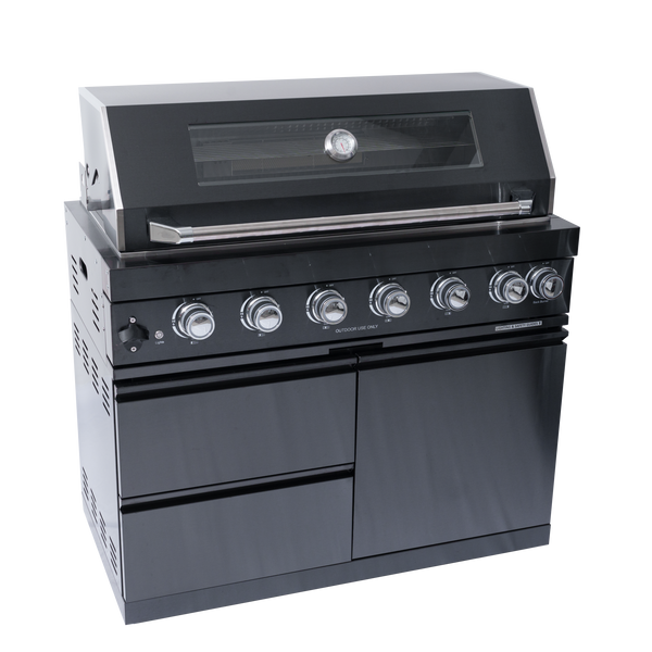 Cherylife SC2401A 85-Inch 85,000 BTU Natural Gas Grill Outdoor Kitchen Island – 6 Burner with Refrigerator, Wine Cooler, 32” Rotisserie, Granite Countertop & Sink