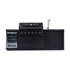 Cherylife S00042 NG 85-Inch 6-Burner 85,000 BTU Natural Gas Grill Island – Outdoor Kitchen with Refrigerator, Wine Cooler, Rotisserie & Granite Countertops