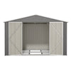 10x8 FT All-Weather Metal Storage Shed – Lockable Doors, Rustproof Steel, Easy Assembly for Garden, Patio, Backyard (Gray)