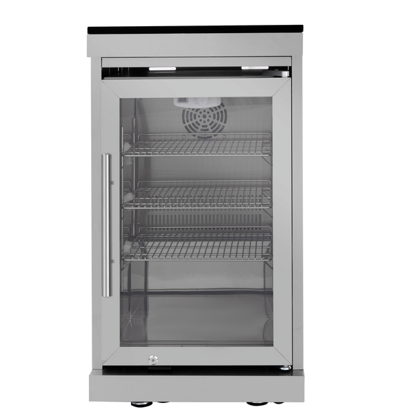 CheryLife 46-Inch 4-Burner 72000 BTU Deluxe Stainless Steel Gas Outdoor Kitchen Bar Barbecue Island Grill + Wine Cooler Compact Refrigerator + Rotisserie + Granite Countertops + Storage Cabinets & Drawers