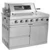 Cherylife S00003 NG 85-Inch 4-Burner 72,000 BTU Natural Gas Grill Island – Outdoor Kitchen with Refrigerator, Wine Cooler, Rotisserie, Granite Countertops & Sink