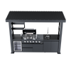 Cherylife NG 110-Inch 4-Burner 72,000 BTU Natural Gas Grill Island – Outdoor Kitchen with Wine Cooler, Compact Refrigerator, Rotisserie, Granite Countertops & Storage