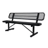 6 ft. Outdoor Steel Bench with Backrest in Black