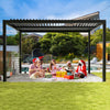 10x13 ft Upgraded All-Aluminum Louvered Pergola Kit - Thickened
