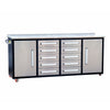 7ft Storage Cabinets with Workbench (10 Drawers & 2 Cabinets) Silver