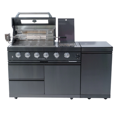 CheryLife 65-Inch 4-Burner Propane Gas Grill | 304 Marine Grade Stainless Steel Outdoor Kitchen Island BBQ w/ Side Burner & Rotisserie