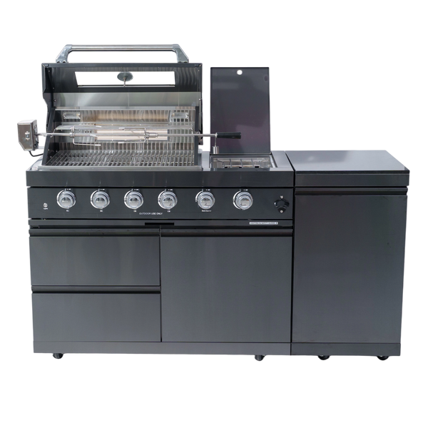 CheryLife 65-Inch 4-Burner Propane Gas Grill | 304 Marine Grade Stainless Steel Outdoor Kitchen Island BBQ w/ Side Burner & Rotisserie