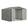 10x8 FT All-Weather Metal Storage Shed – Lockable Doors, Rustproof Steel, Easy Assembly for Garden, Patio, Backyard (Gray)