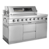 Cherylife 85-Inch 6-Burner 96,000 BTU Gas Grill Island – Outdoor Kitchen with Wine Cooler, Refrigerator, Rotisserie, Granite Countertops & Storage