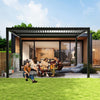 10x13 ft Upgraded All-Aluminum Louvered Pergola Kit - Thickened