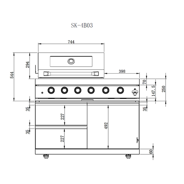 Cherylife 46-Inch 6-Burner 85,000 BTU Gas Grill Island – Stainless Steel Outdoor Kitchen with Rotisserie, Granite Countertops, Storage & ETL Certification