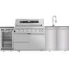 Cherylife 85-Inch 6-Burner 85,000 BTU Gas Grill Island – Outdoor Kitchen with Wine Cooler, Refrigerator, Rotisserie, Granite Countertops & Storage