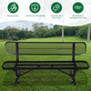 6 ft. Outdoor Steel Bench with Backrest in Black