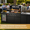 Cherylife 101-Inch 6-Burner 85,000 BTU Propane Gas Grill Island – Outdoor Kitchen with Wine Cooler, Refrigerator, Rotisserie, Marble Countertops & Sink