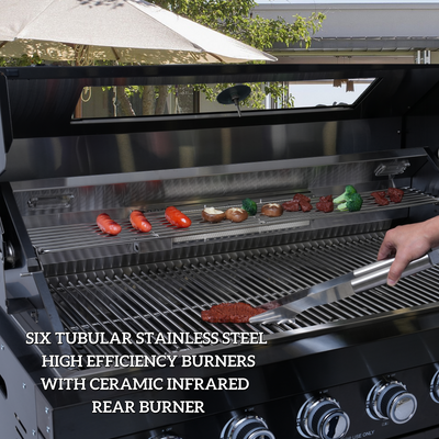 Cherylife 85-Inch 4-Burner 72,000 BTU Gas Grill Island – Outdoor Kitchen with Wine Cooler, Refrigerator, Rotisserie, Granite Countertops & Sink