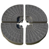 Outsunny 4 Pieces Cantilever Patio Umbrella Base, Fan Shaped Umbrella Weight w/ Built-In Handles & Rugged Material, 148 lbs Water and 220 lbs Water and Sand, Coffee