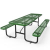 96" Expanded Metal Rectangular Picnic Table Set, Green - CheryLife