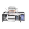 Cherylife 85.2-Inch 4+1 Burner 71,500 BTU Propane Gas Grill Island – Outdoor Kitchen with Sink, Refrigerator, Bar Table, CSA & ETL Certified, Stainless Steel