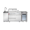 Cherylife 85.2-Inch 4+1 Burner 71,500 BTU Propane Gas Grill Island – Outdoor Kitchen with Sink, Refrigerator, Bar Table, CSA & ETL Certified, Stainless Steel