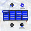 7ft Garage Storage Cabinets with Workbench (20 Drawers) Blue