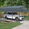 10x15 ft Outdoor Carport, Heavy Duty Carport, Galvanized Steel Roof Frame