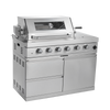 Cherylife 85-Inch 4-Burner 72,000 BTU Gas Grill Island – Outdoor Kitchen with Rotisserie, Granite Countertops, Stainless Steel Sink & Storage