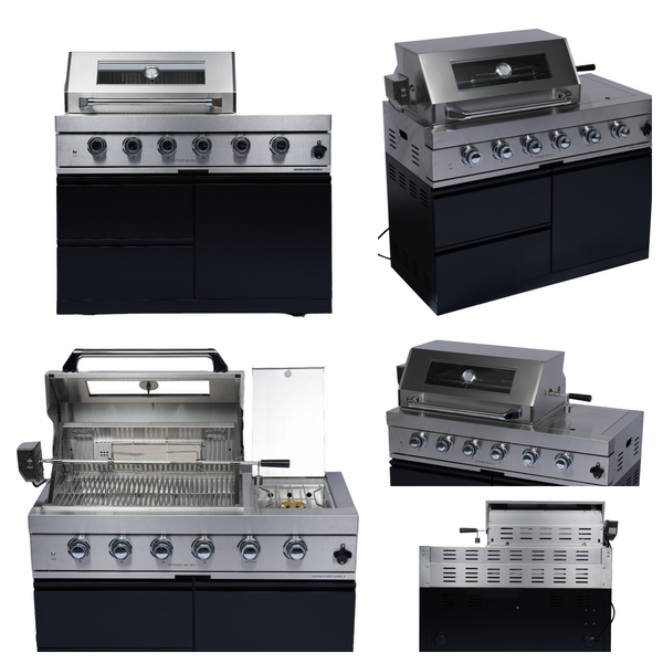 Cherylife 98-Inch 4-Burner 72,000 BTU Gas Grill Island – Outdoor Kitchen with Refrigerator, Wine Cooler, Rotisserie, Stainless Steel Countertop & Storage