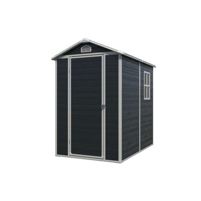 4x6 ft Resin Outdoor Storage Shed Kit Black