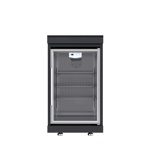 Cherylife NG 110-Inch 4-Burner 72,000 BTU Natural Gas Grill Island – Outdoor Kitchen with Wine Cooler, Compact Refrigerator, Rotisserie, Granite Countertops & Storage
