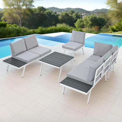 Industrial 5-Piece Aluminum Outdoor Patio Furniture Set