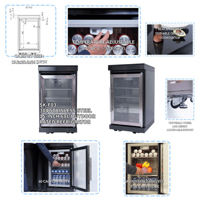 Cherylife SC2401A 85-Inch 85,000 BTU Natural Gas Grill Outdoor Kitchen Island – 6 Burner with Refrigerator, Wine Cooler, 32” Rotisserie, Granite Countertop & Sink