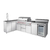 Outdoor Kitchen Island 95.8 Inch 6+1 Burner Propane Gas BBQ Grill 95500 BTU 304 Stainless Steel Silver Color With CSA, ETL Certification + Sink + Refrigerator + Bar Table
