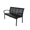 45.7" Patio Bench, Steel and WPC, Black