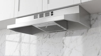 Forno Cappa 30-Inch Under Cabinet Range Hood, Stainless Steel, 200 CFM, Convertible, LED Lighting