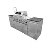 Cherylife 85-Inch 4-Burner 72,000 BTU Gas Grill Island – Outdoor Kitchen with Rotisserie, Granite Countertops, Stainless Steel Sink & Storage