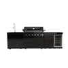 Cherylife 115-Inch 6-Burner 85,000 BTU Gas Grill Island – Outdoor Kitchen with Wine Cooler, Refrigerator, Rotisserie, Granite Countertops & Sink