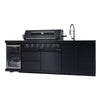 Cherylife S00042 NG 85-Inch 6-Burner 85,000 BTU Natural Gas Grill Island – Outdoor Kitchen with Refrigerator, Wine Cooler, Rotisserie & Granite Countertops