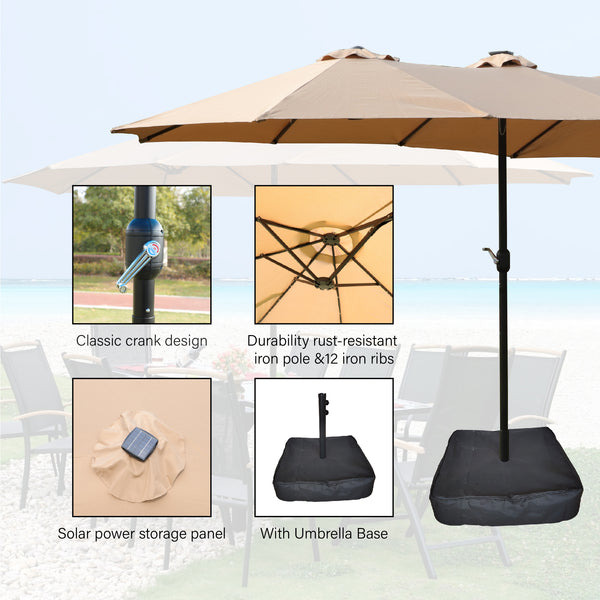 best choice 15x9 twin patio market umbrella 15x9ft Large Double-Sided Rectangular Outdoor Twin Patio Market Umbrel – CheryLife