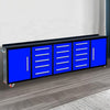 10ft Storage Cabinet with Work Bench (15 Drawers & 2 Cabinets) Blue