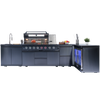 Cherylife 157-Inch 6-Burner 96,000 BTU Gas Grill Island – Outdoor Kitchen with Wine Cooler, Refrigerator, Rotisserie, Granite Countertops & Storage