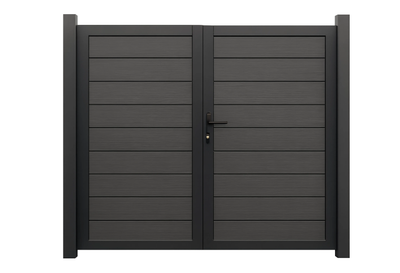 6ft x 6ft Double Aluminum Privacy Fence Gate With Post – Heavy Duty, Rustproof, Modern Design