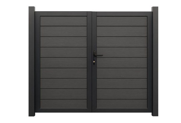 6ft x 6ft Double Aluminum Privacy Fence Gate With Post – Heavy Duty, Rustproof, Modern Design
