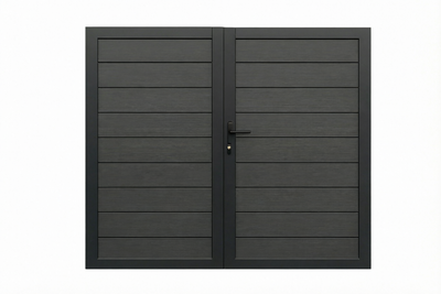 6ft x 6ft Double Aluminum Privacy Fence Gate With Post – Heavy Duty, Rustproof, Modern Design