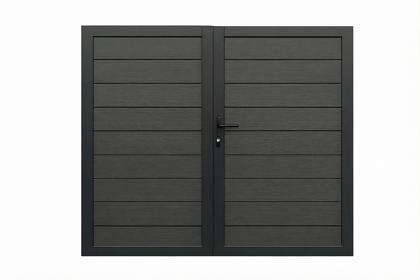 6ft x 6ft Double Aluminum Privacy Fence Gate With Post – Heavy Duty, Rustproof, Modern Design
