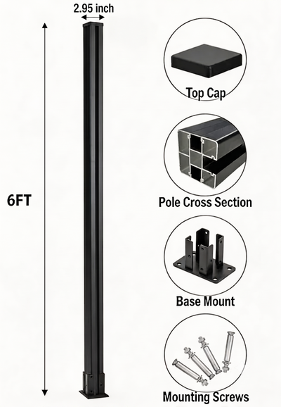CheryLife 6 Ft Above Ground Fence Post