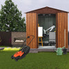 6x6 ft Outdoor Metal Storage Shed with Metal Foundation Base, With Window